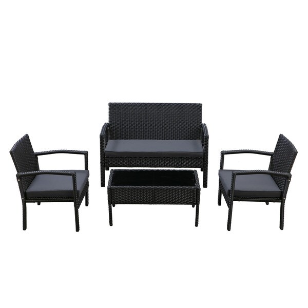 Ivan Black Patio Conversation Set